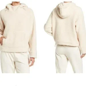 Vince Sweaters Vince Cozy Faux Shearling Pullover Hoodie